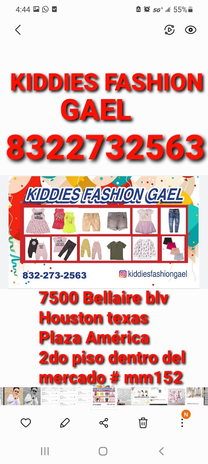 Kiddies Fashion Gael | 7500 Bellaire Blvd suite mm152, 7500 Bellaire Blvd, Houston, TX 77036 | Phone: (832) 273-2563