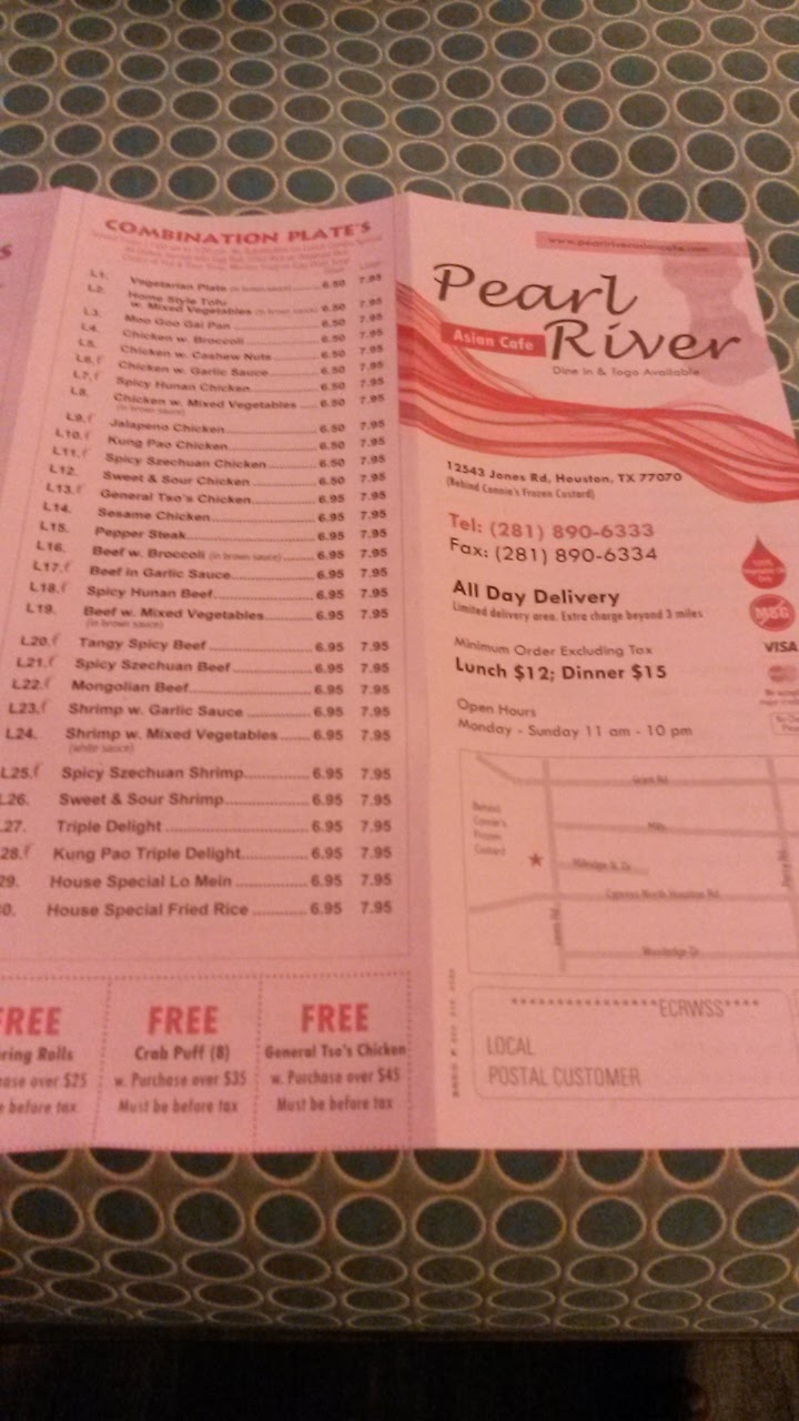 Pearl River Asian Cafe | 12543 Jones Rd, Houston, TX 77070 | Phone: (281) 890-6333